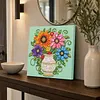 DIY Pre-Framed Flower Vase Button Art Canvas Kit