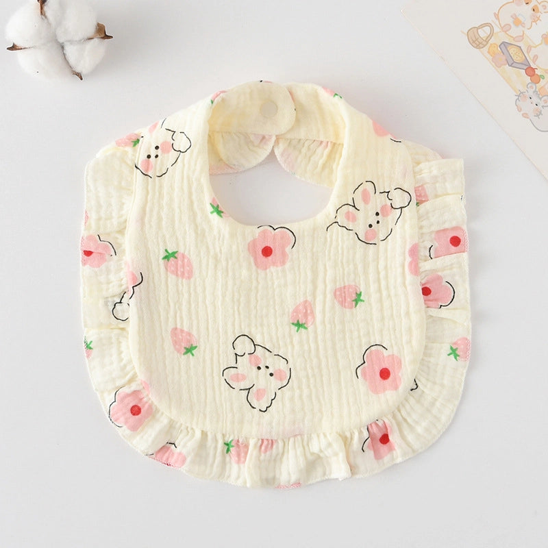 Cute Pastoral Letter Rainbow Fruit Cotton Burp Cloths Baby Accessories