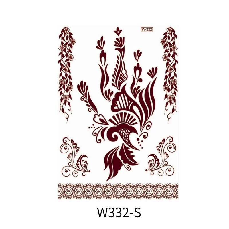 Waterproof Temporary Tattoo Sticker Chest Lace Henna Mandala wedding Flash Tattoos Flower Body Art Arm Fake Tatoo Women Men