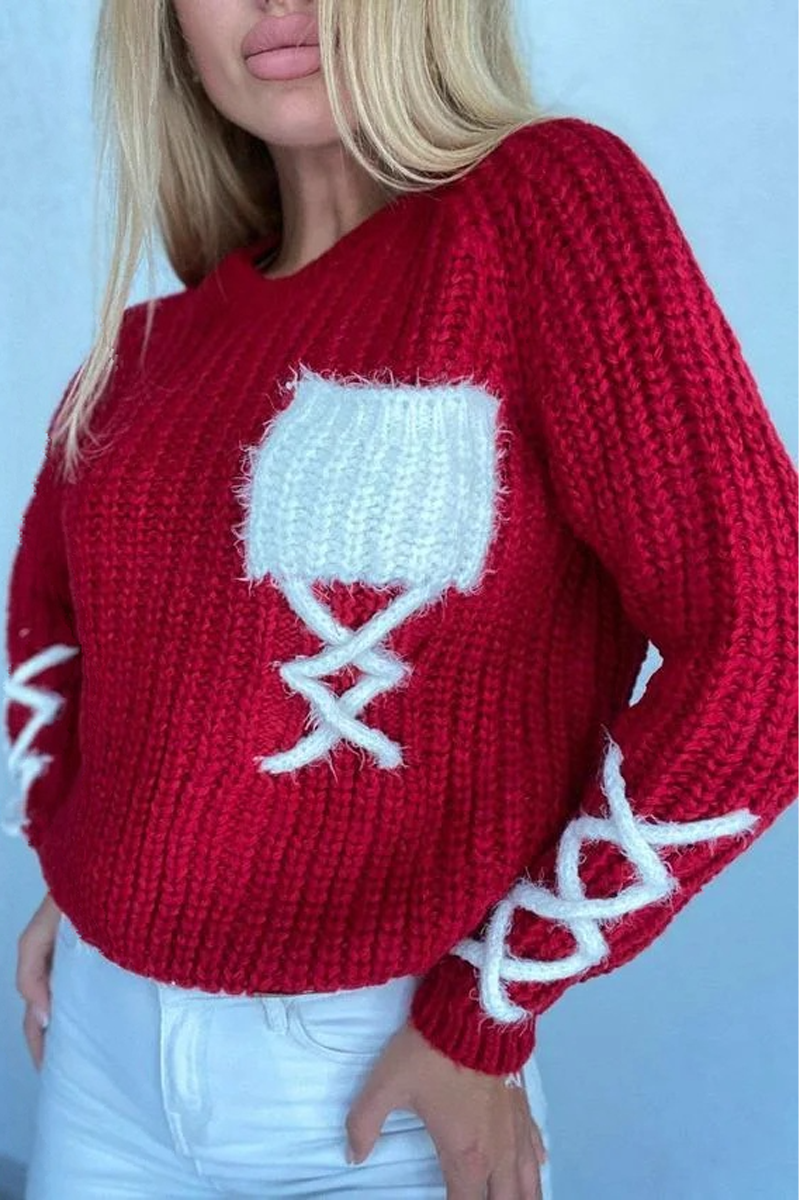 Patch Casual Knitted Sweater