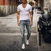 Men's Solid Color V-neck Casual Breathable T-Shirt by Inlyline