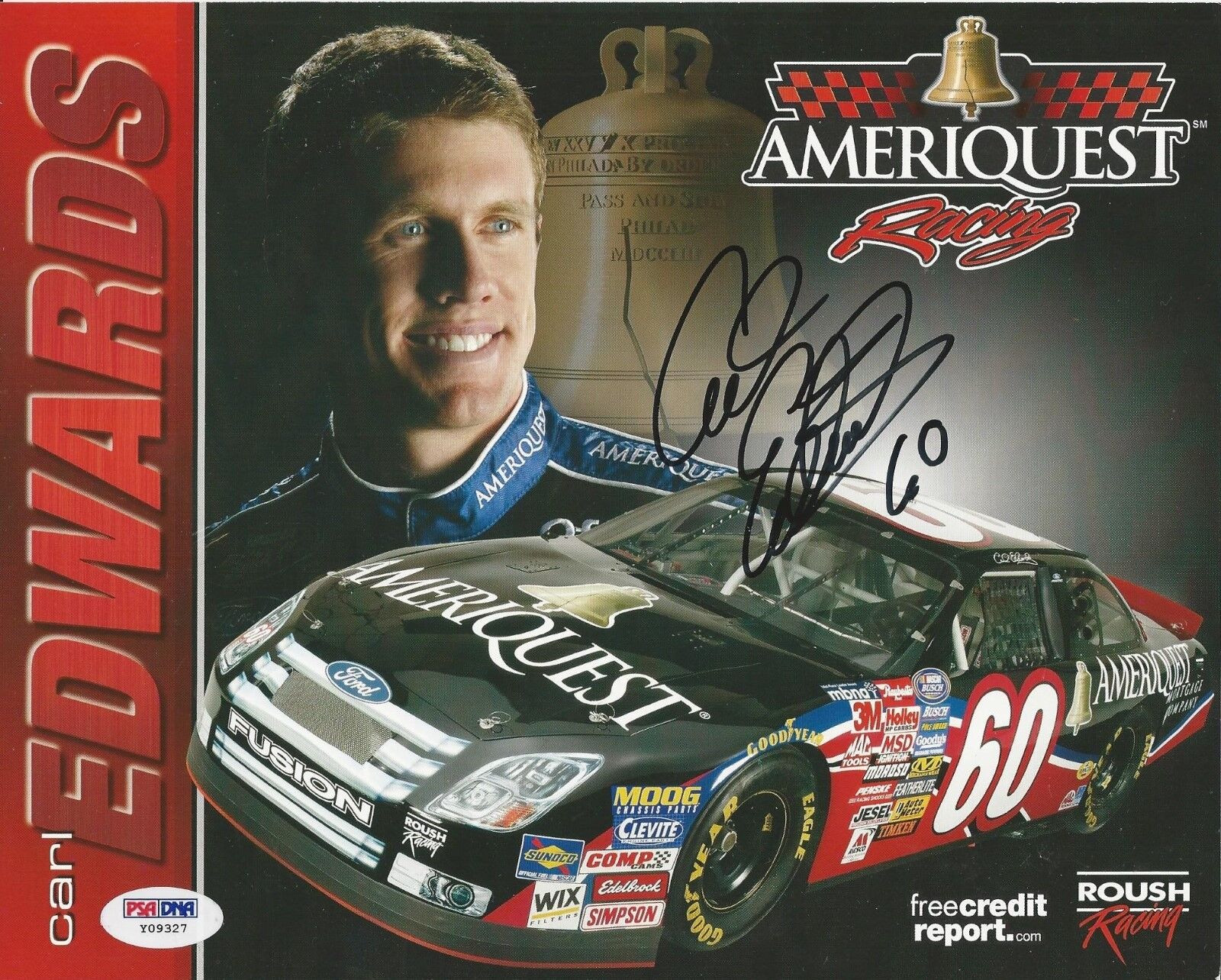 Carl Edwards Signed 2006 Ameriquest Photo Poster paintingcard - PSA/DNA # Y09327