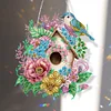 >SALE<Single Side 5D Diamond Painting Dots Pendant Wall Decor (Flower Bird Cage KJ092)