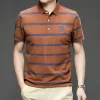 classic striped business casual polo