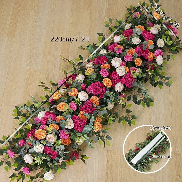 A8230 Hot Pink Orange  Arrangement Wedding Backdrop Flower Arch Decor