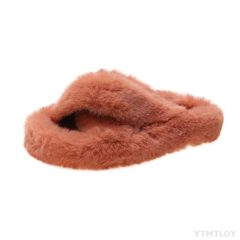 Summer Fluffy Raccoon Fur Slippers Shoes Women Real Fox Flip Flop Flat Furry Slides Outdoor Sandals Amazing Indoor Ytmtloy
