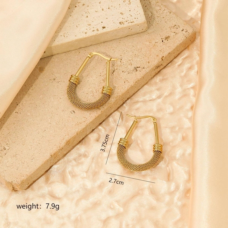 1 Pair Commute Circle Plating 304 Stainless Steel Earrings