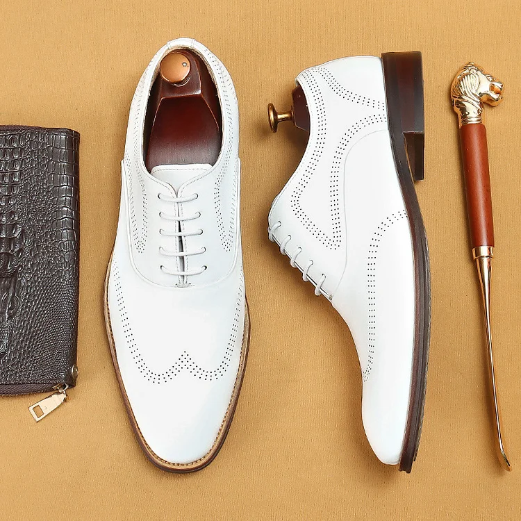 Men's Genuine Leather Brogue Dress Shoes