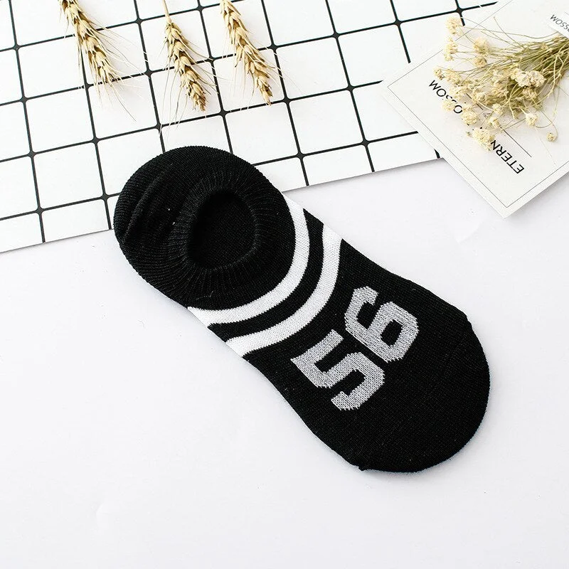 Sock Slippers Women Solid Striped Numbers Invisible Candy Colors New Anti-skid Womens Short Socks Students Trendy All-match Chic