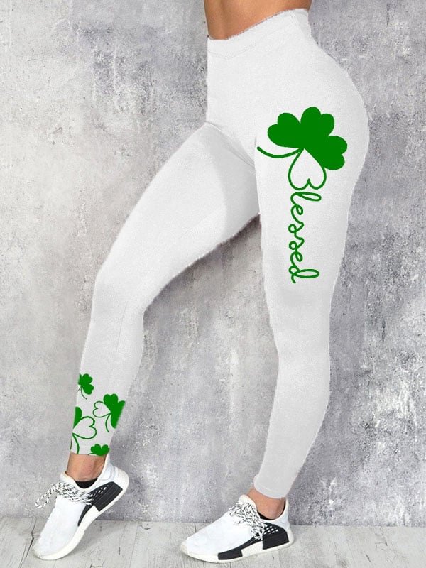 Women's St. Patrick's Blessed Print Yoga Leggings