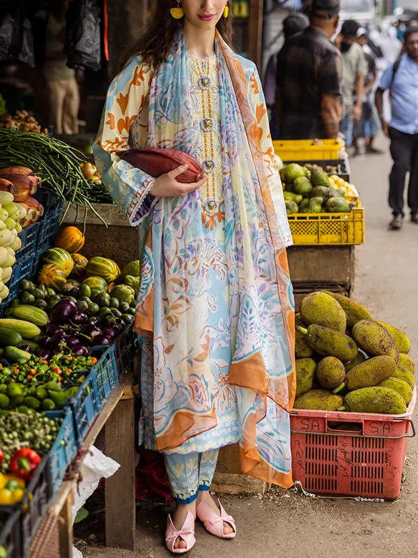 Chiffon Print Top and Pants Suit