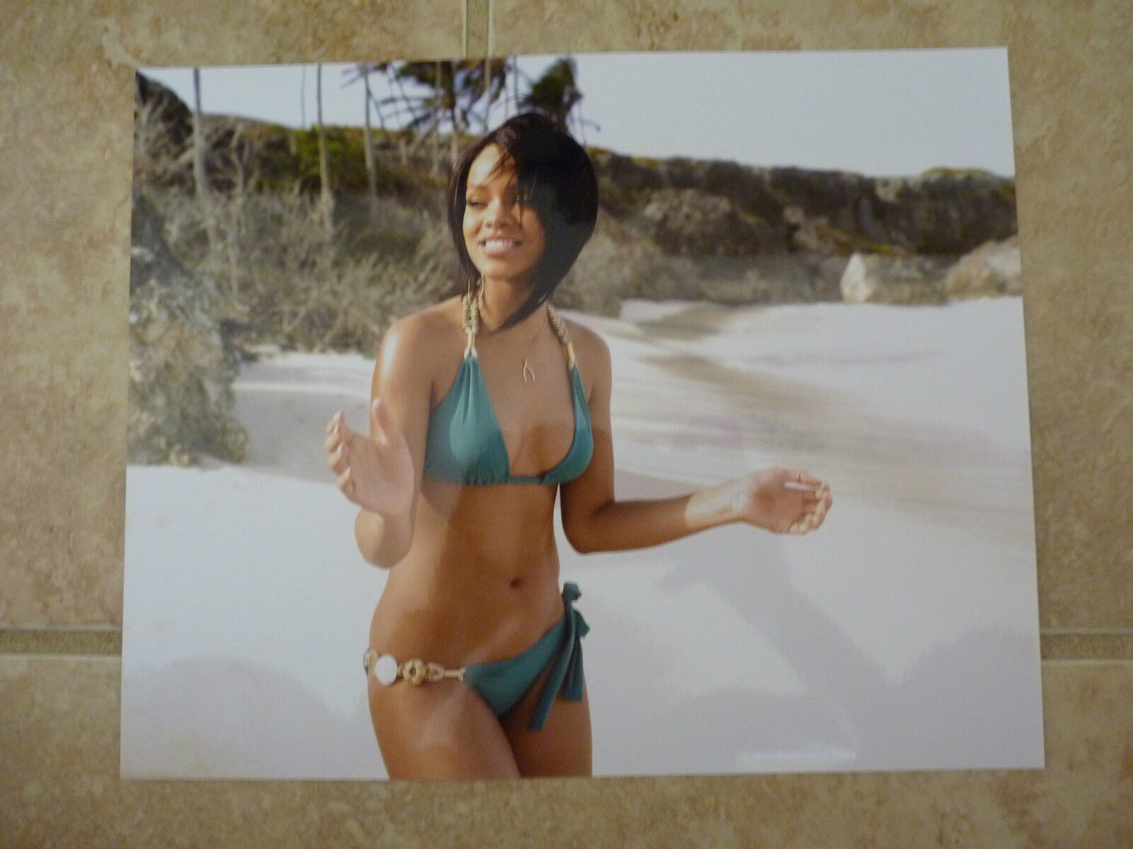 Rihanna Color 8x10 Photo Poster painting Music Promo #2 Sexy Bikini Beach