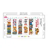 6pcs Dog and Book-DIY Stamped Cross Stitch Bookmark 47x28cm (Single-Sided)