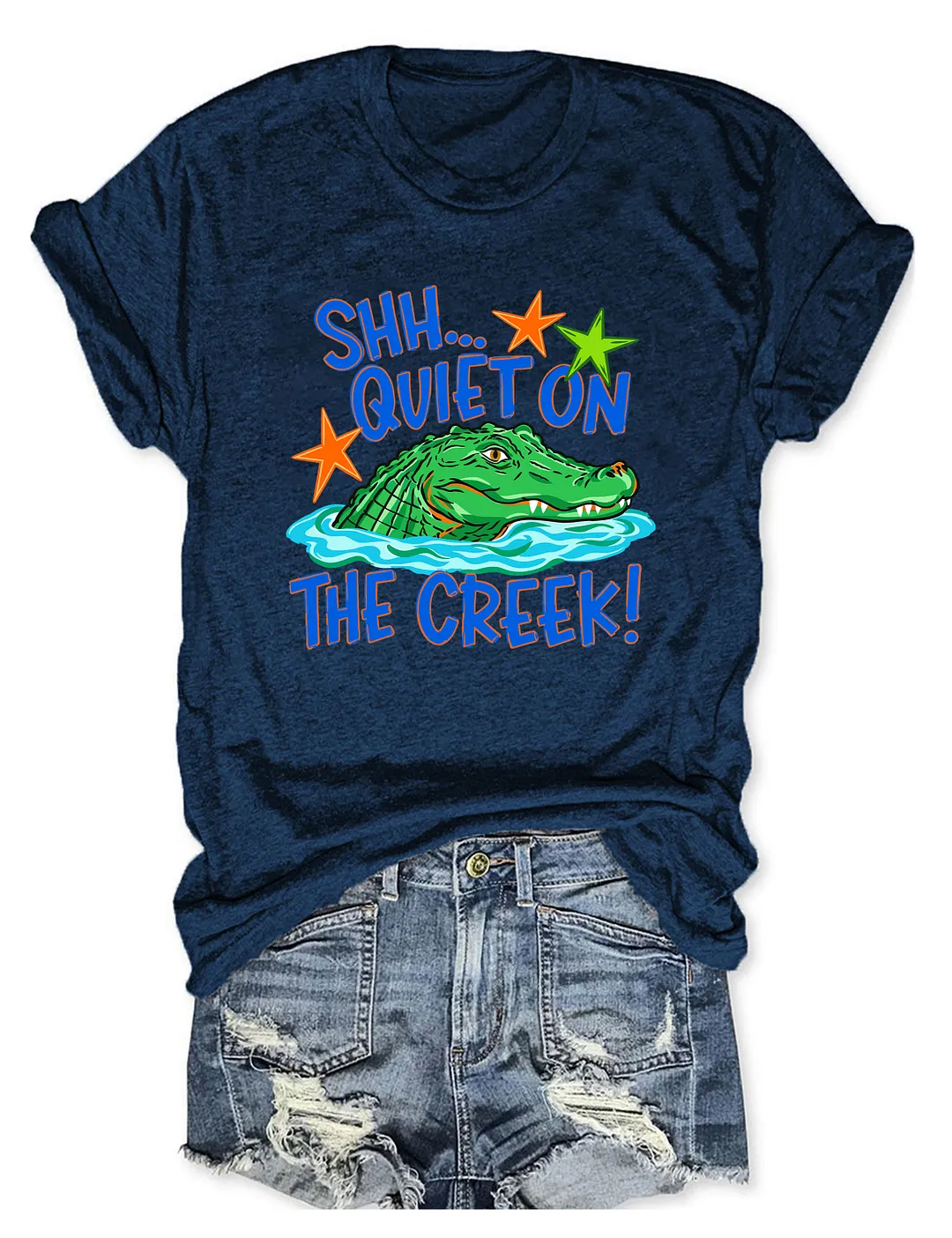 SHH Quiet On The Creek Funny Alligator T-shirt
