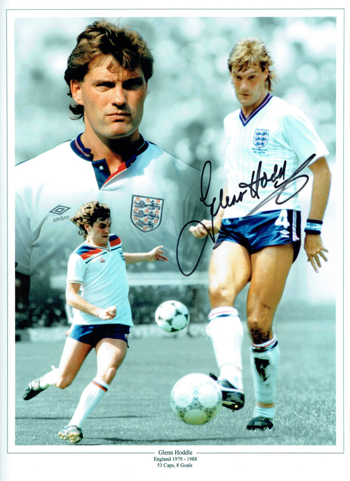 Glenn HODDLE Signed Autograph 16x12 England Montage Photo Poster painting AFTAL COA