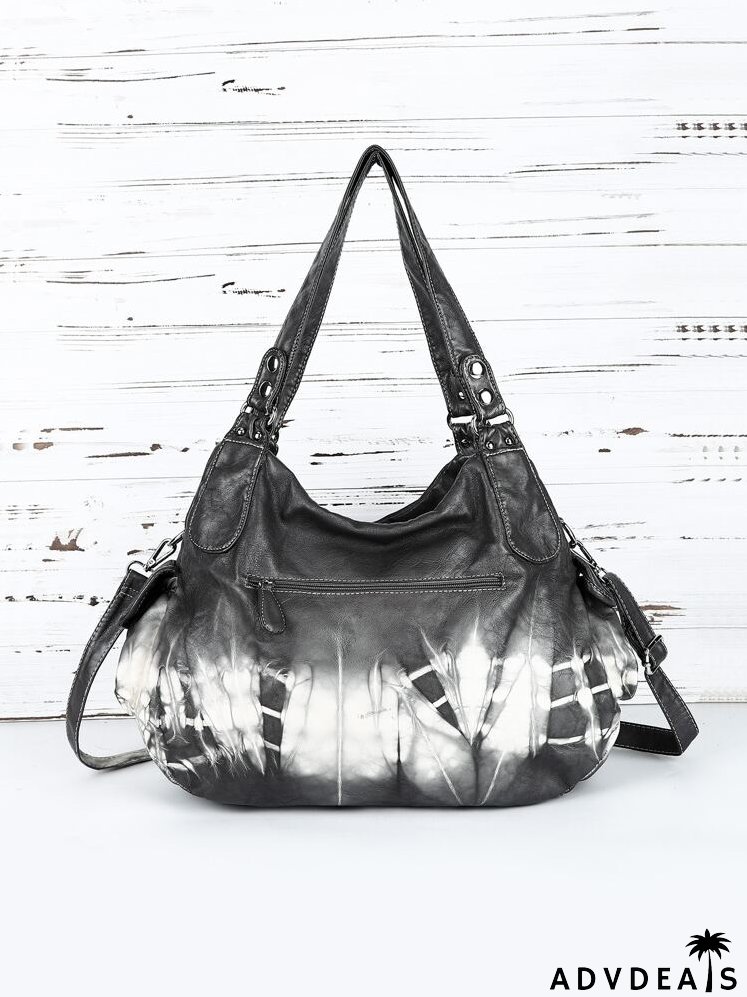 Eyelet Decor Ombre Strappy Tote Bag