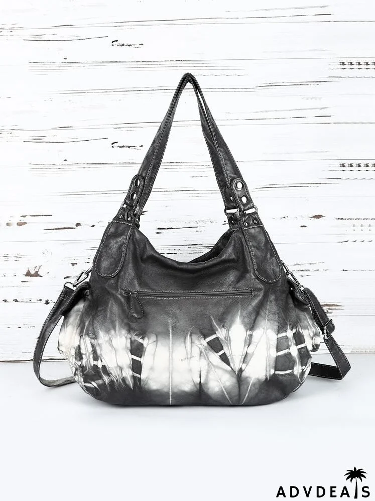 Eyelet Decor Ombre Strappy Tote Bag
