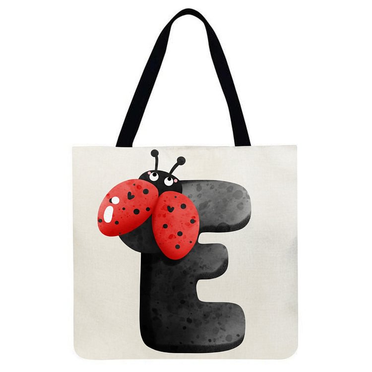 Ladybug alphabet Printed Shoulder Shopping Bag Casual Large Tote Handbag