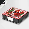 (US Local)5D DIY PU Cardinal Diamond Painting Notecard Box Gem Art Sticky Note Holder