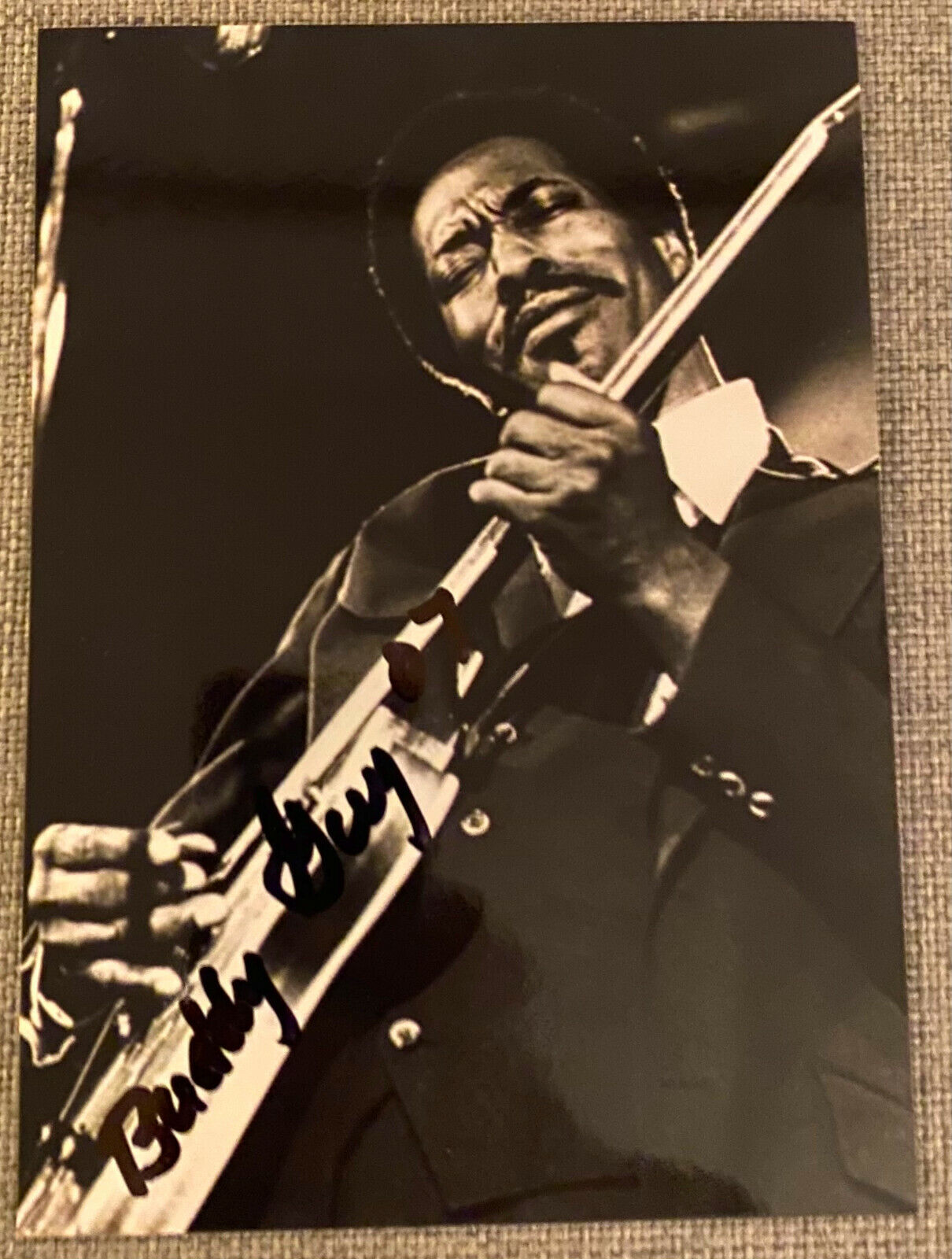 Blues Legend Buddy Guy Signed In-Person 5x7 B&W Photo Poster painting - Authentic, RARE