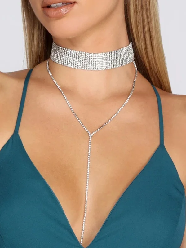 Tasseled Rhinestone Necklaces Accessories Body Chain Accessories