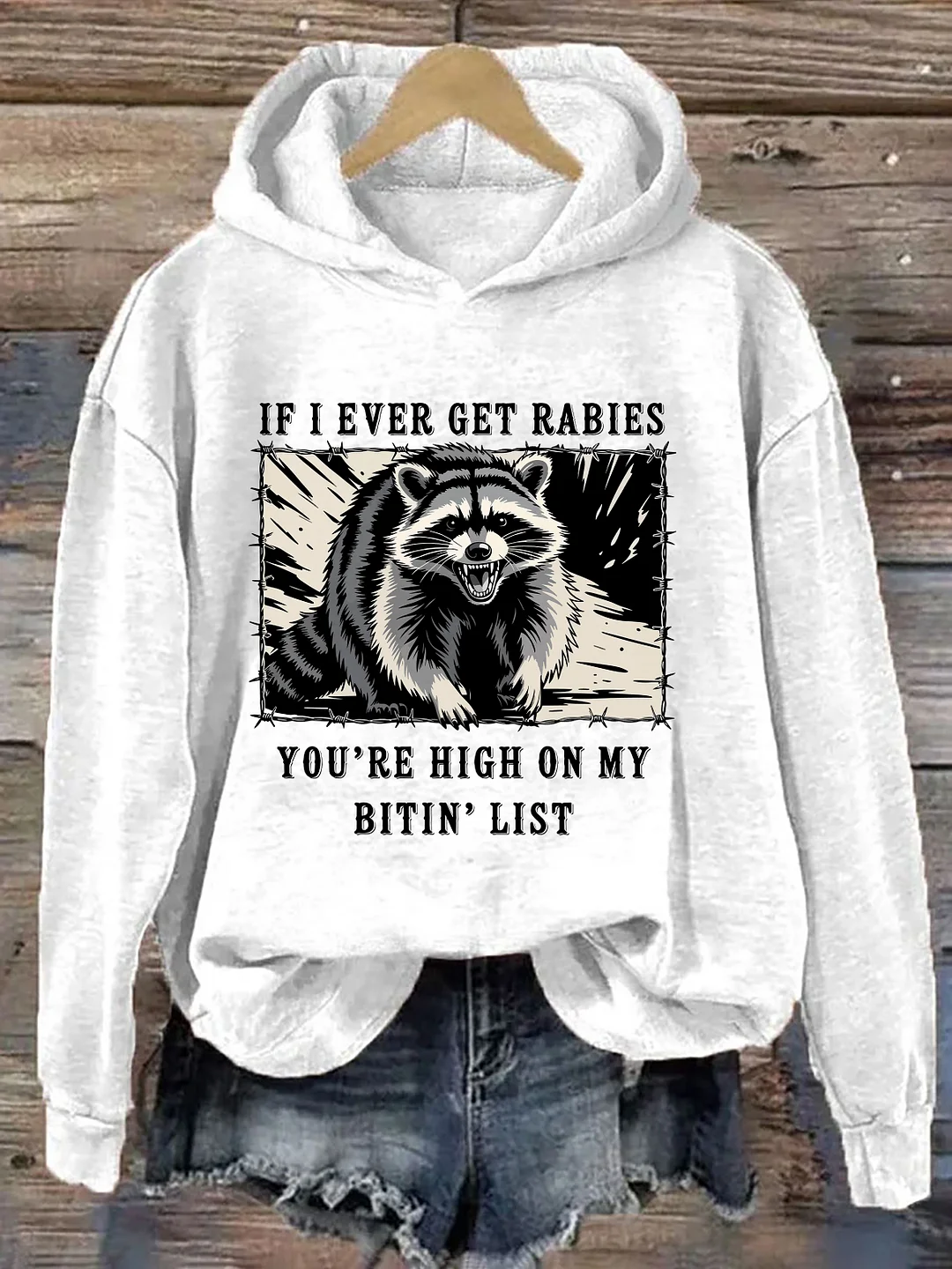 Raccoon Rabies Warning Hoodie