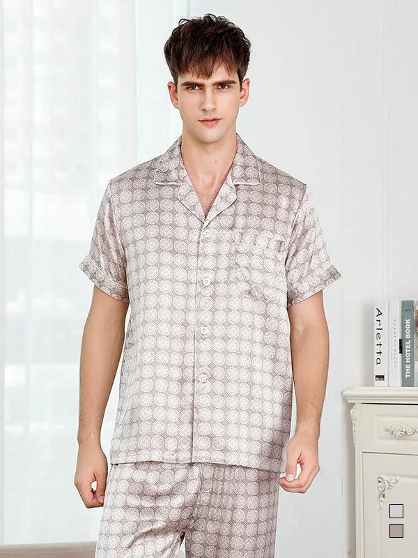 19 MOMME Pyjama en soie à manches courtes homme 1