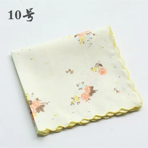 Handkerchiefs Women Soft Floral Printing Cotton Elegant Classic Pockets Square Handkerchief Womens National Style Simple Trendy