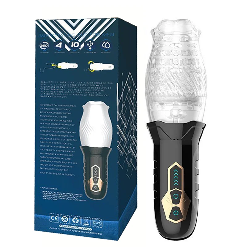 Vavdon - Male Masturbator Cup - Electric Pocket Pussy Penis Spin Vibrating Exerciser Sex Toys - FJB-76