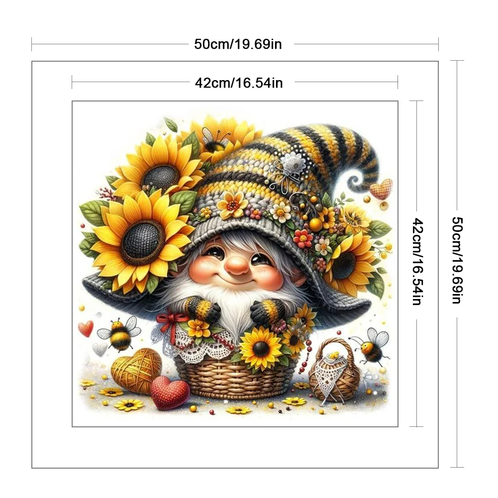 11CT Full Counted Cross Stitch - Sunflower Goblin(Canvas|50*50CM)
