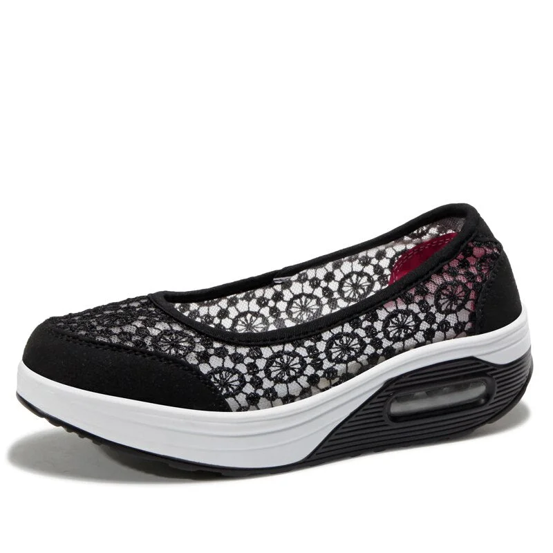 2022 Spring Summer Women Shoes Breathable Mesh Woman Flats Shoe Platform Ladies Sneakers Slip On Swing Ladies Footwear