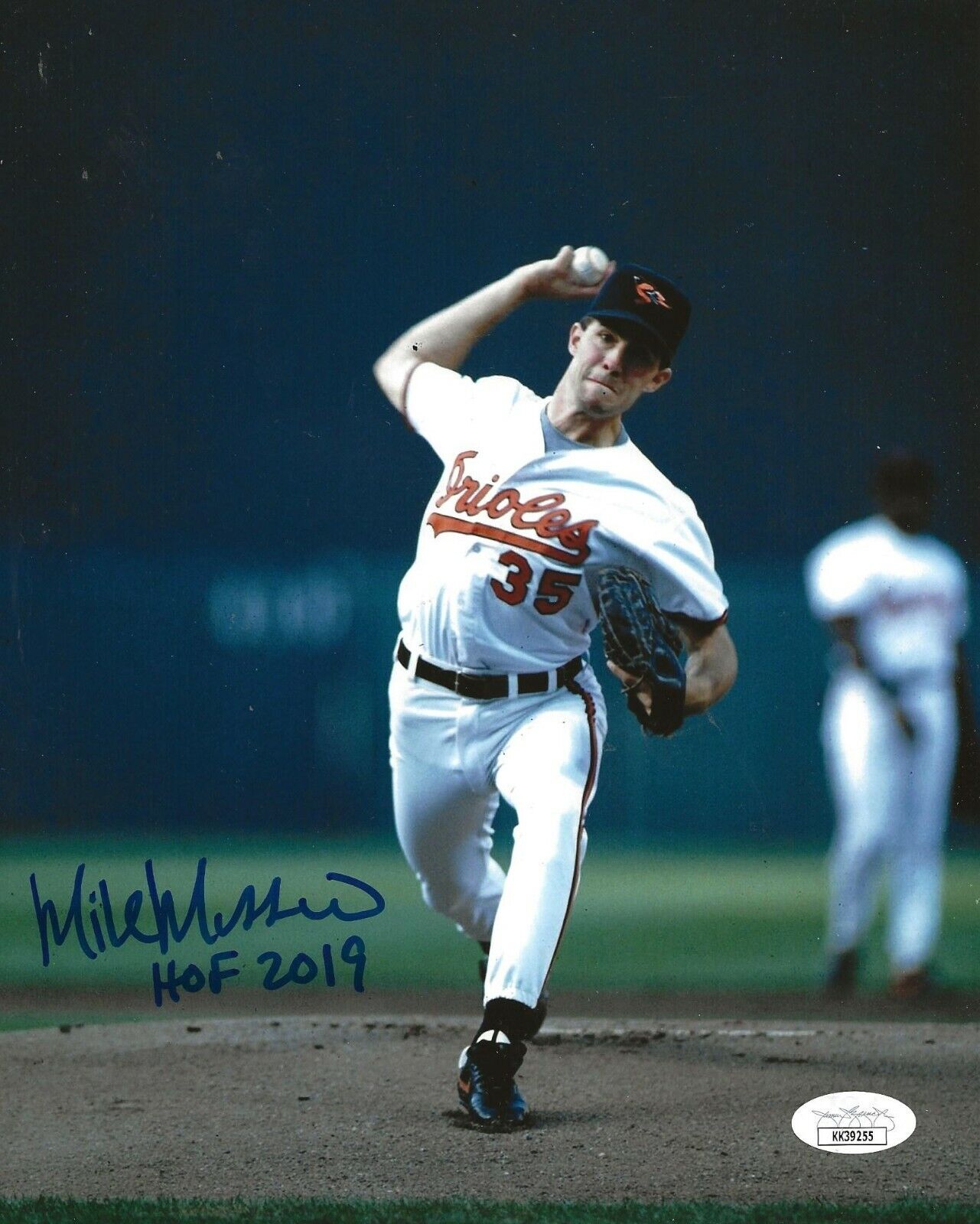 Mike Mussina signed Baltimore Orioles 8x10 Photo Poster painting W/ HOF Inscription 7 JSA