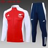 Joyfball 2024/2025 Arsenal Long Zipped Jacket Red White Soccer Jersey 1:1 Thai Quality 