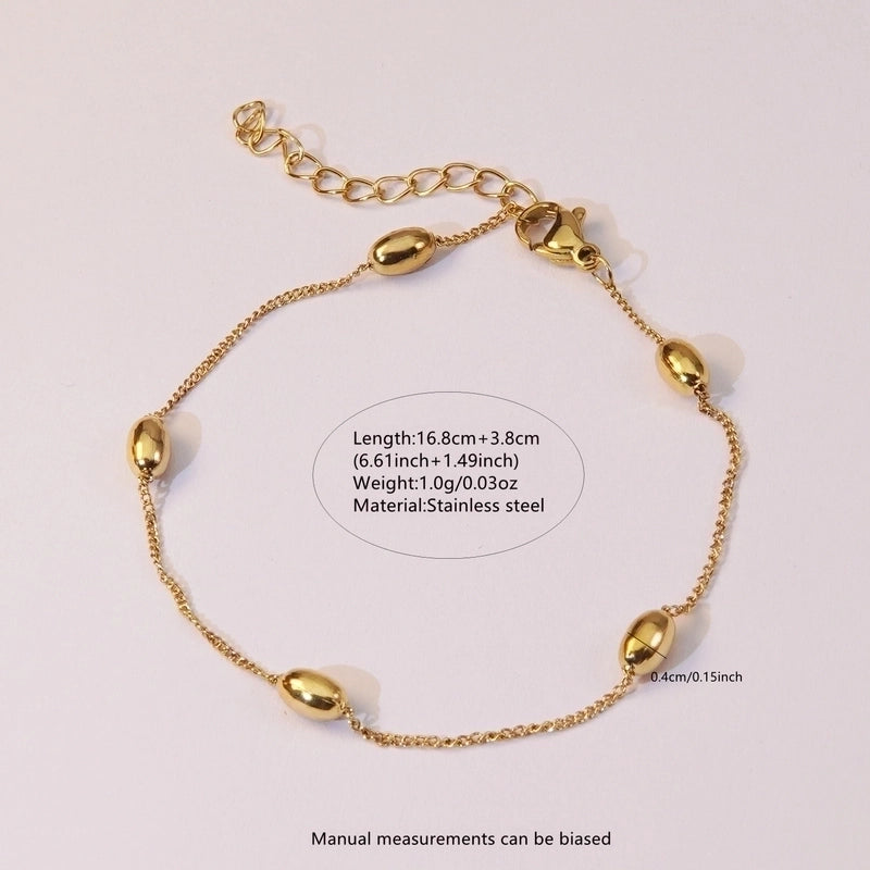 Sweet Minimalist Paper Clip Flower 304 Stainless Steel 18K Gold Plated Paperclip Chain Figaro Chain Bracelets In Bulk