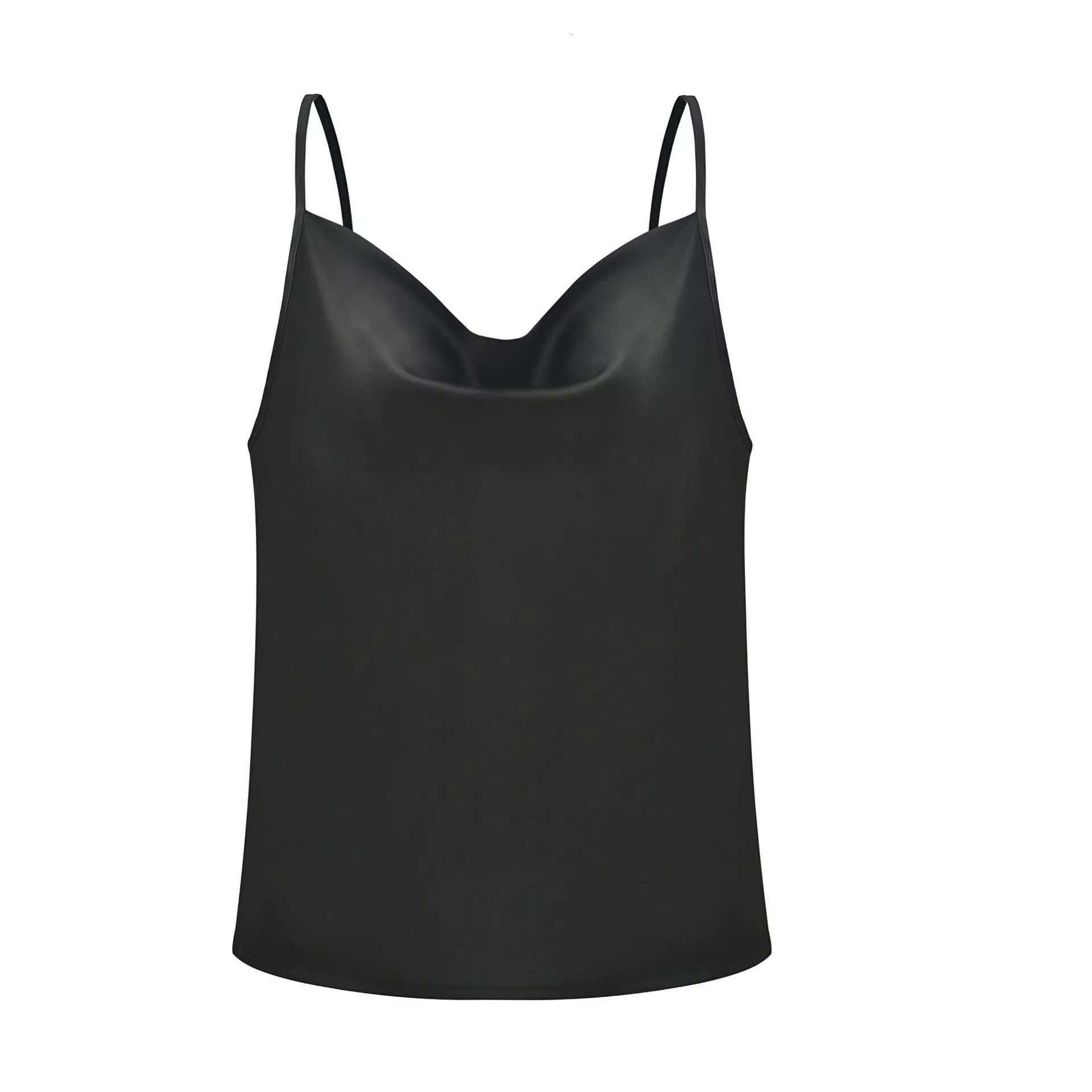 Thepearlpad Satin Camisole Shirts Women's Clothes Fashion Sexy Low Cut Backless Sleeveless Spaghetti Strap Tops Streetwear Female Camisoles