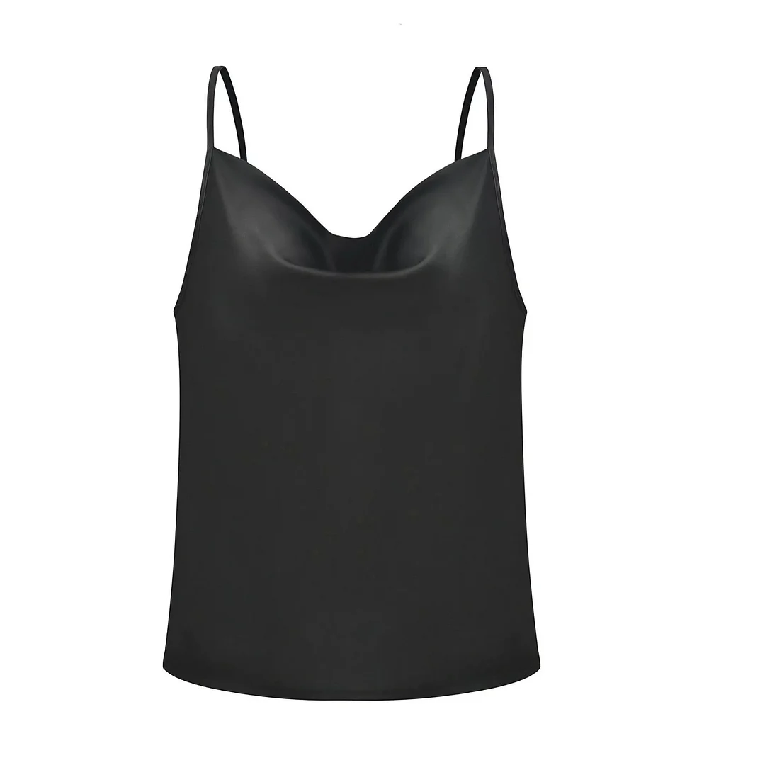 Ueong Ueong Summer Women's Solid Color Sling Small Vest Bottom Silk Chiffon Top