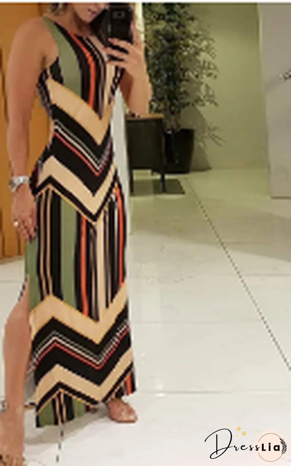 Women Sleeveless O-Neck Dress