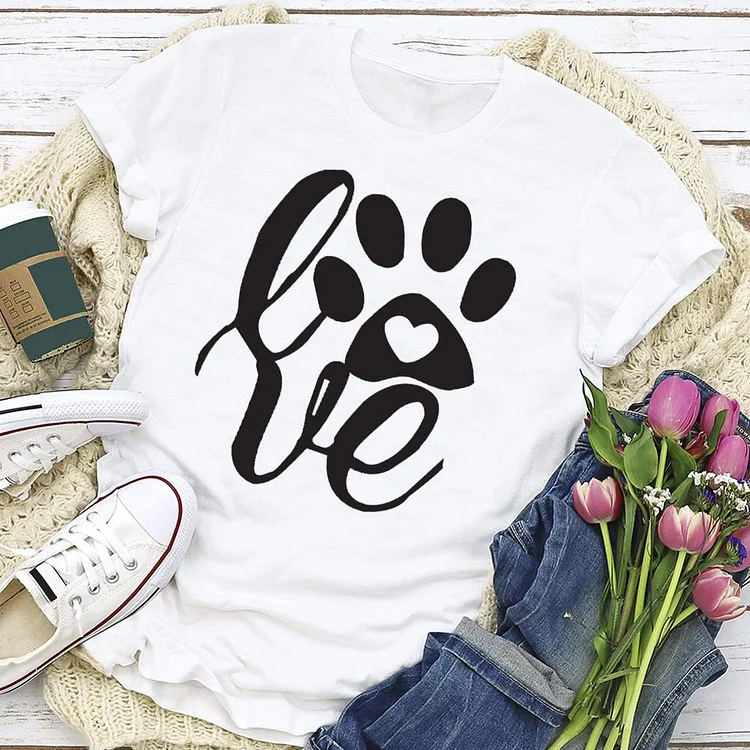 Cute Paw print Funny Saying T-shirt Tee - 01630-Annaletters
