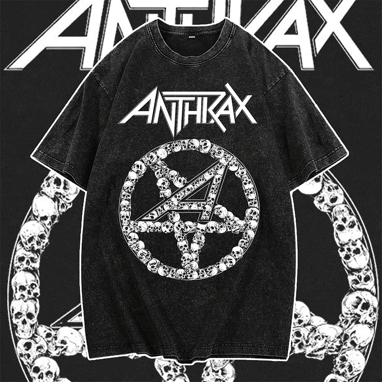 Davidhawaii100% Cotton Casual Vintage Trend Street Rock Skull Circle Logo T-Shirt - 100% Cotton