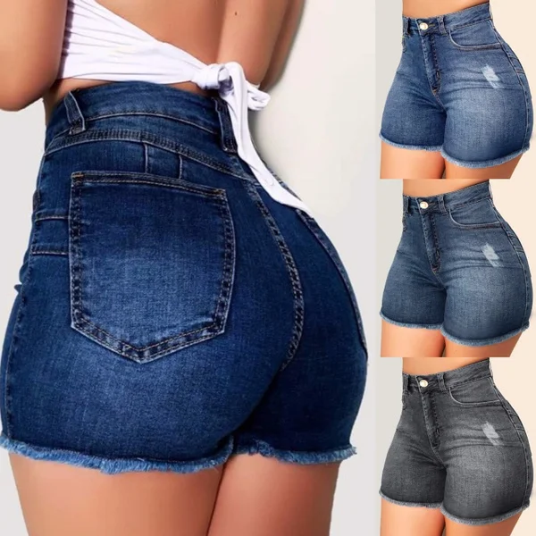 Women Fashion New Denim High Waist Shorts Hot Shorts Washed Jeans Summer Short Pants
