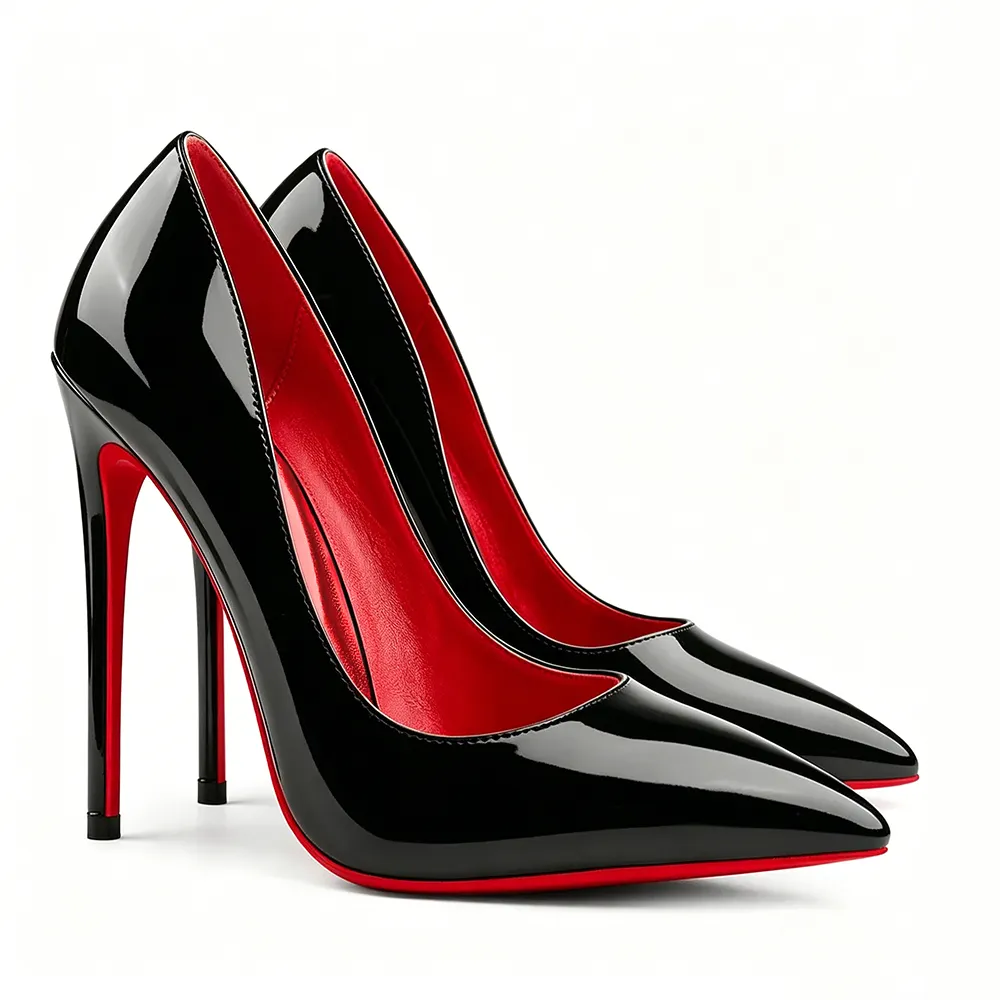 120/100mm Red Bottom Women's Party Wedding Heels Patent Pumps-MERUMOTE