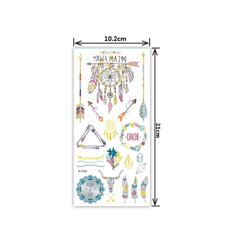 Creative personality exquisite fashion waterproof sweat gold and silver tattoo stickers bronzing and silver tattoo stickers