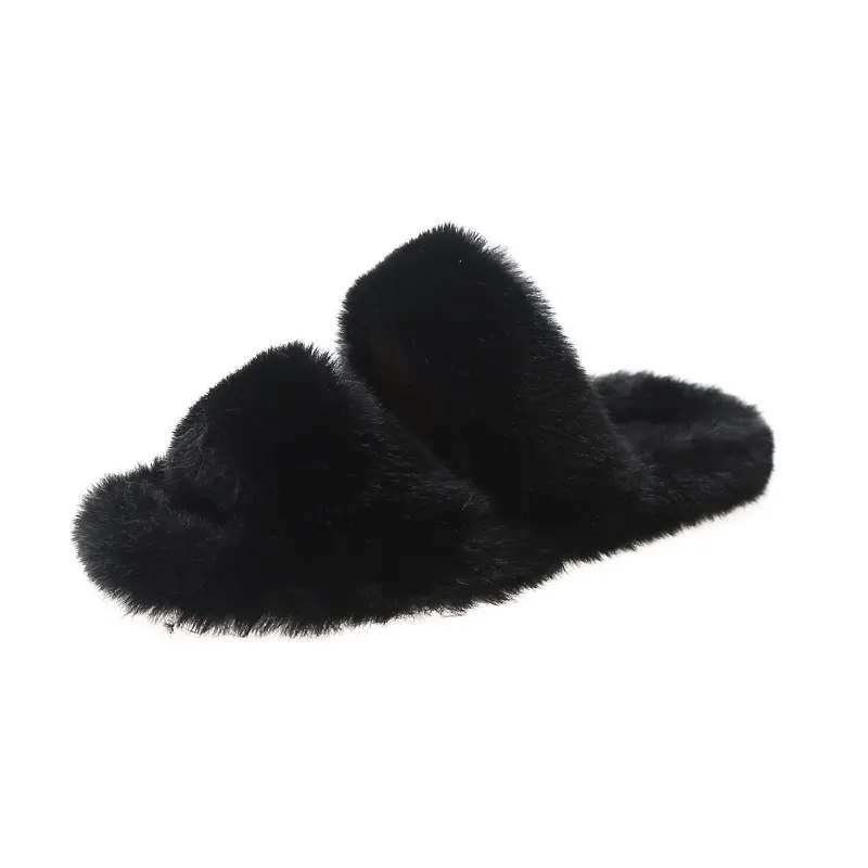 Breakj Breakj Autumn And Winter New Plush Slippers Women Home Warm Cotton Slippers Casual Fashion Wearing Hair Slippers Women
