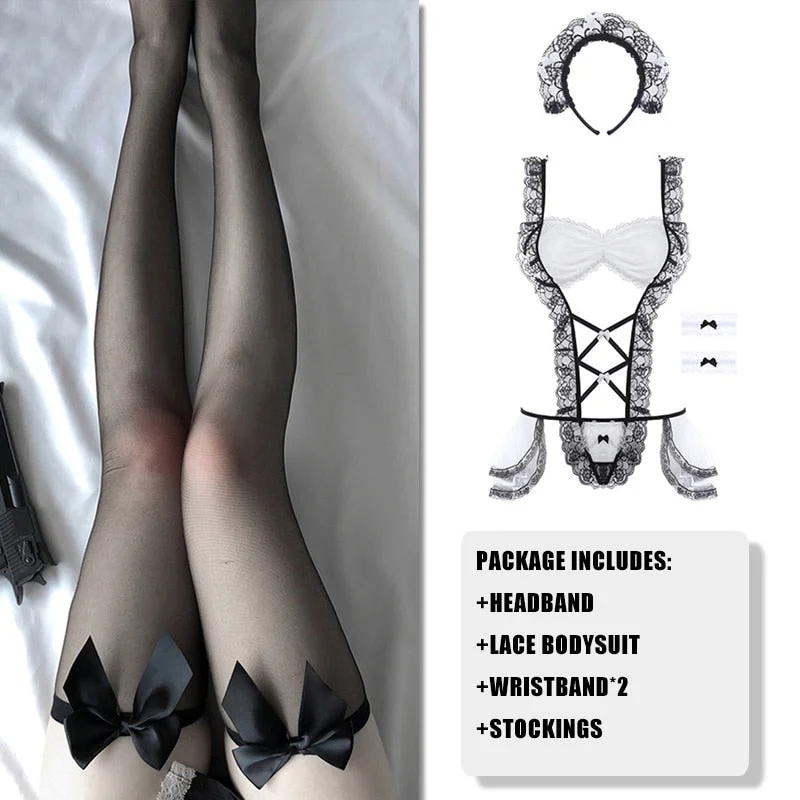 Japanese Maid Cosplay Sexy Costumes Perspective Lingerie Underwear Servant Classical Erotic Lace Outfit Sexy Dress For Women New