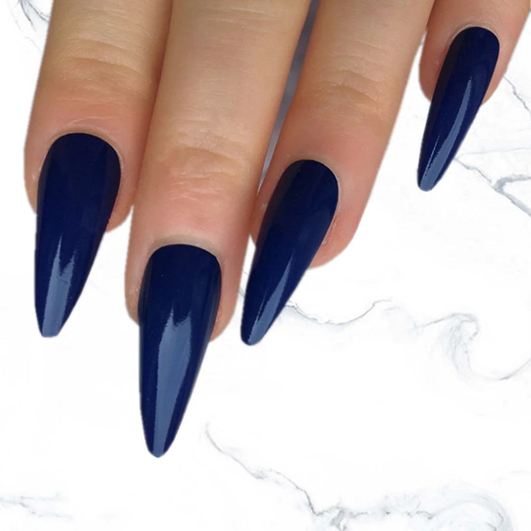 24Pcs Shiny Dark Brown Artificial Fake Nails Long Stiletto False Nails For Design DIY Lady Finger Tips Manicure Tool-Nail Inspo