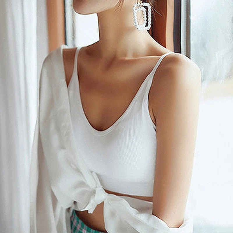 Sexy Bras for Women Backless Tops Seamless Bra U Type Invisible Bra Push Up Bralette Brassiere Female Tank Top 6 Colors Lingerie