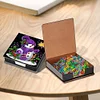 (US Local)5D DIY PU Snowman Diamond Painting Notecard Box Gem Art Sticky Note Holder