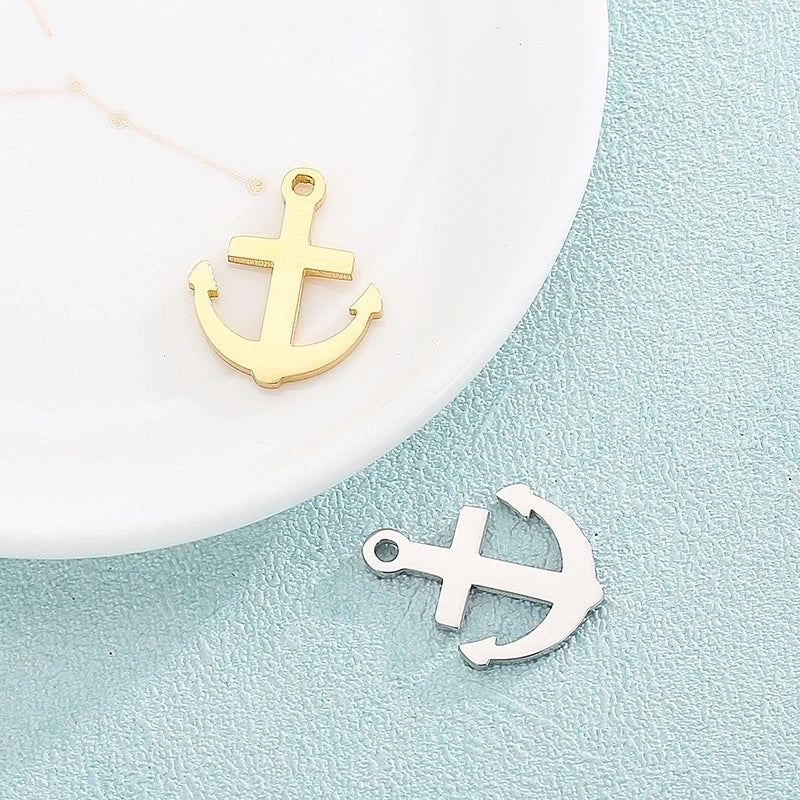 1 Piece Stainless Steel 18K Gold Plated Anchor