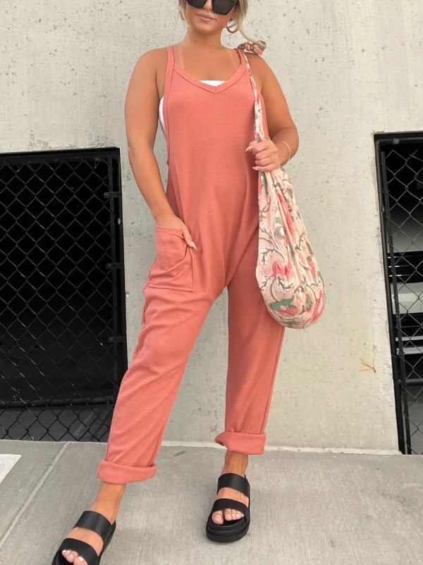 Relaxed Fit Casual Pockets Jumpsuit