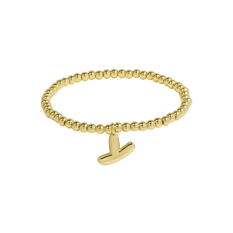 Hot Sale 18K Brass Glossy 26 English Letters Copper Bead Filament Adjustable Fashion Bracelet